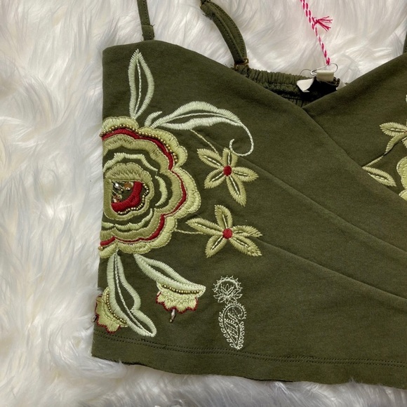 BNWT Umgee bodice shirt in khaki green with removable straps - Picture 4 of 10
